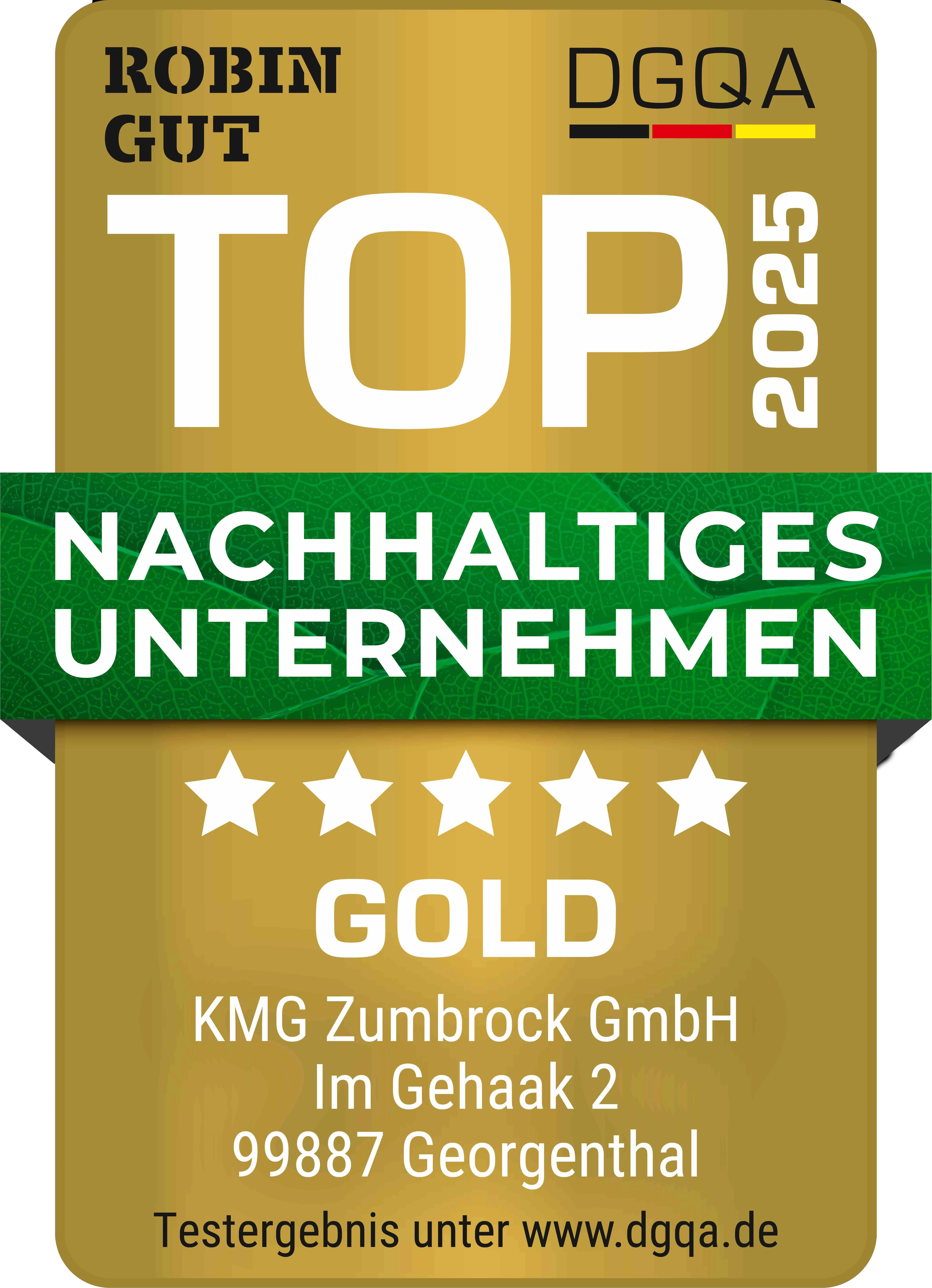 KMG Nachhaltigkeitssiegel Robin Gut 2025